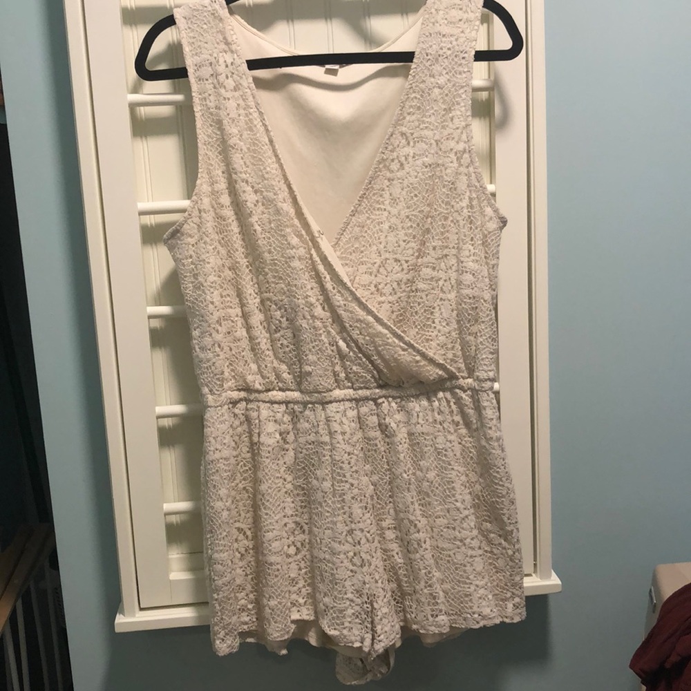 Cream Lace Romper